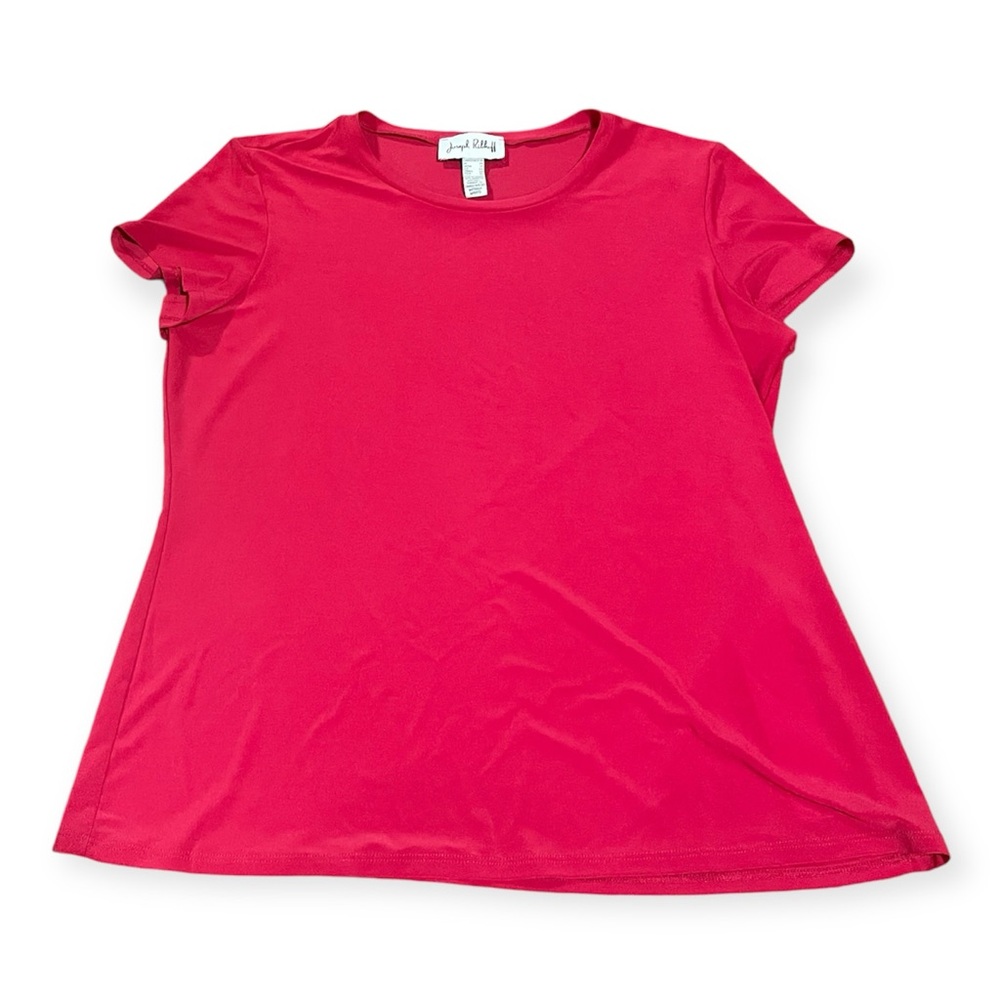 Joseph Ribkoff Round Neck Tunic Tee Short Sleeves Bright Ultra Pink Azalea Sz 18